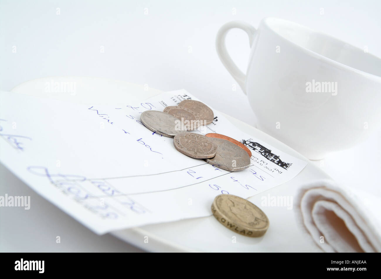 Laisser un pourboire dans un restaurant Banque D'Images