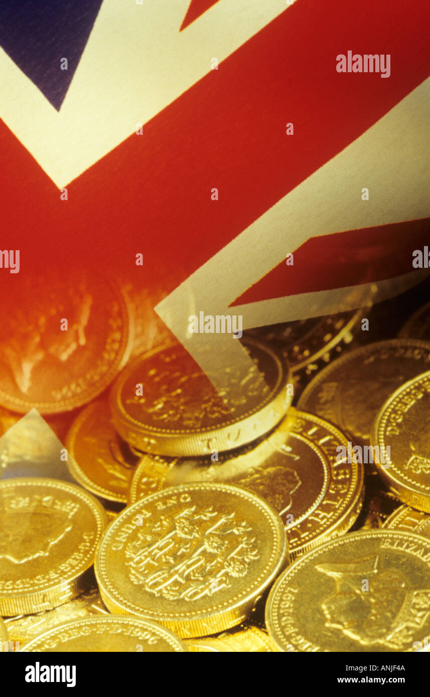 Pièces de monnaie de livre Banque D'Images