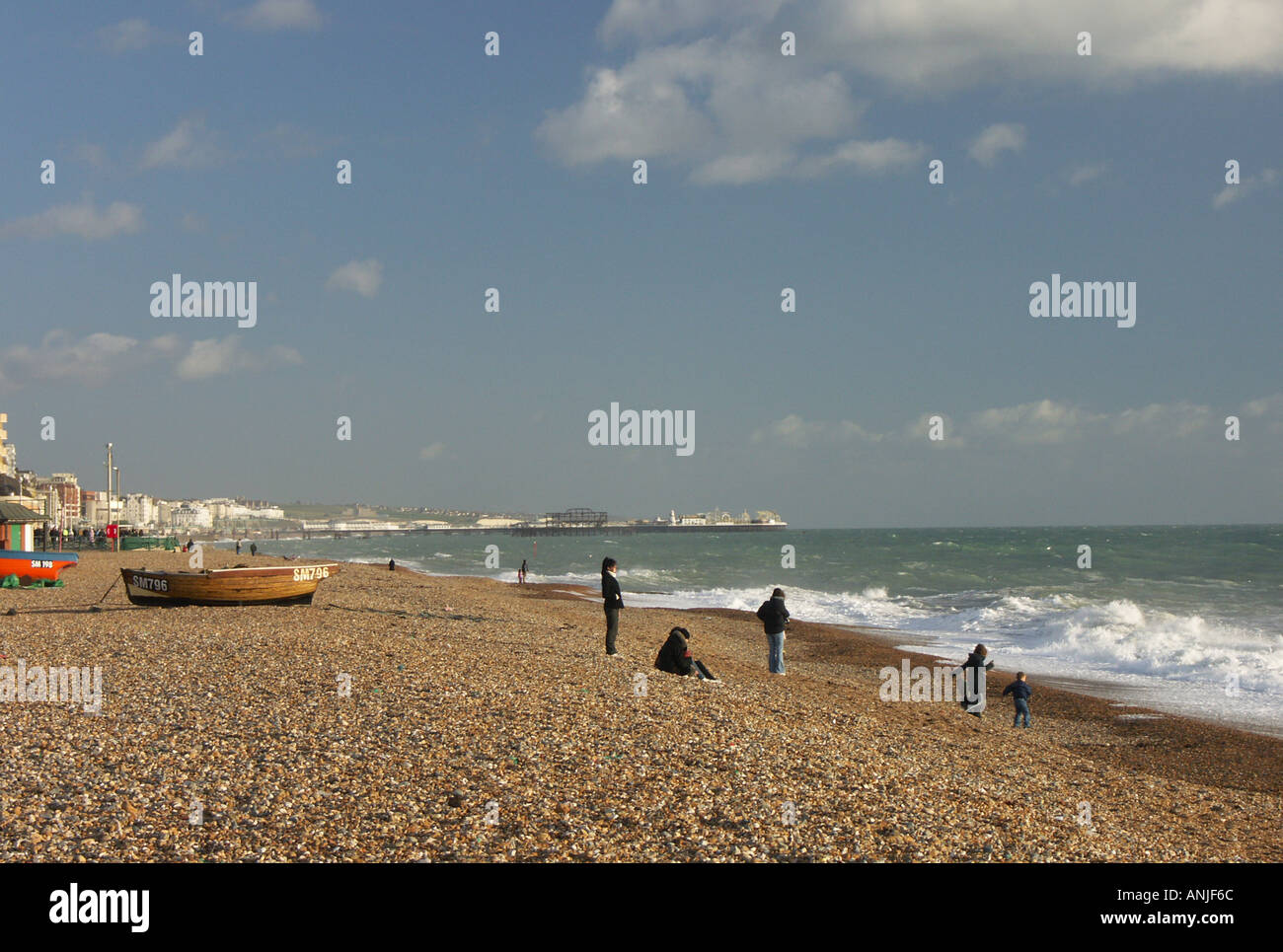 Hove Beach Front de mer à Brighton East Sussex Angleterre vers Banque D'Images