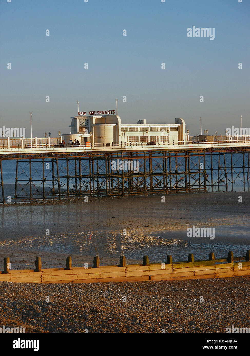 Pier et le Front de Worthing West Sussex England Banque D'Images