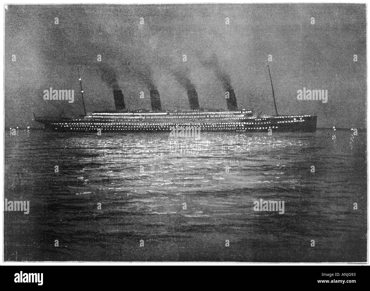 Titanic à Cherbourg Banque D'Images
