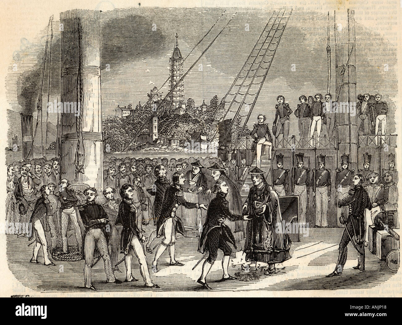 Guerre de l'Opium Nankin 1842 Banque D'Images