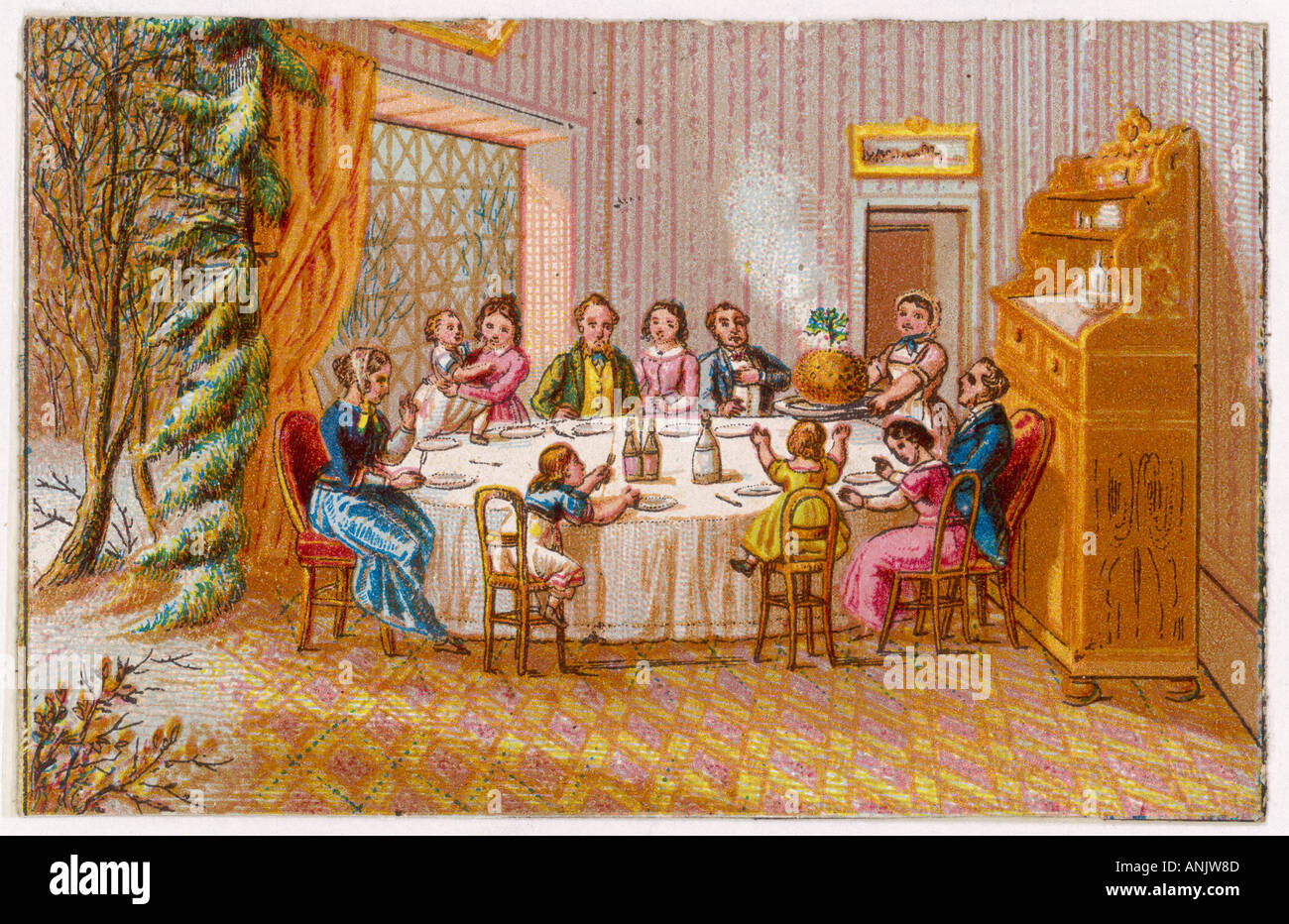 Le dîner de Noël Banque D'Images