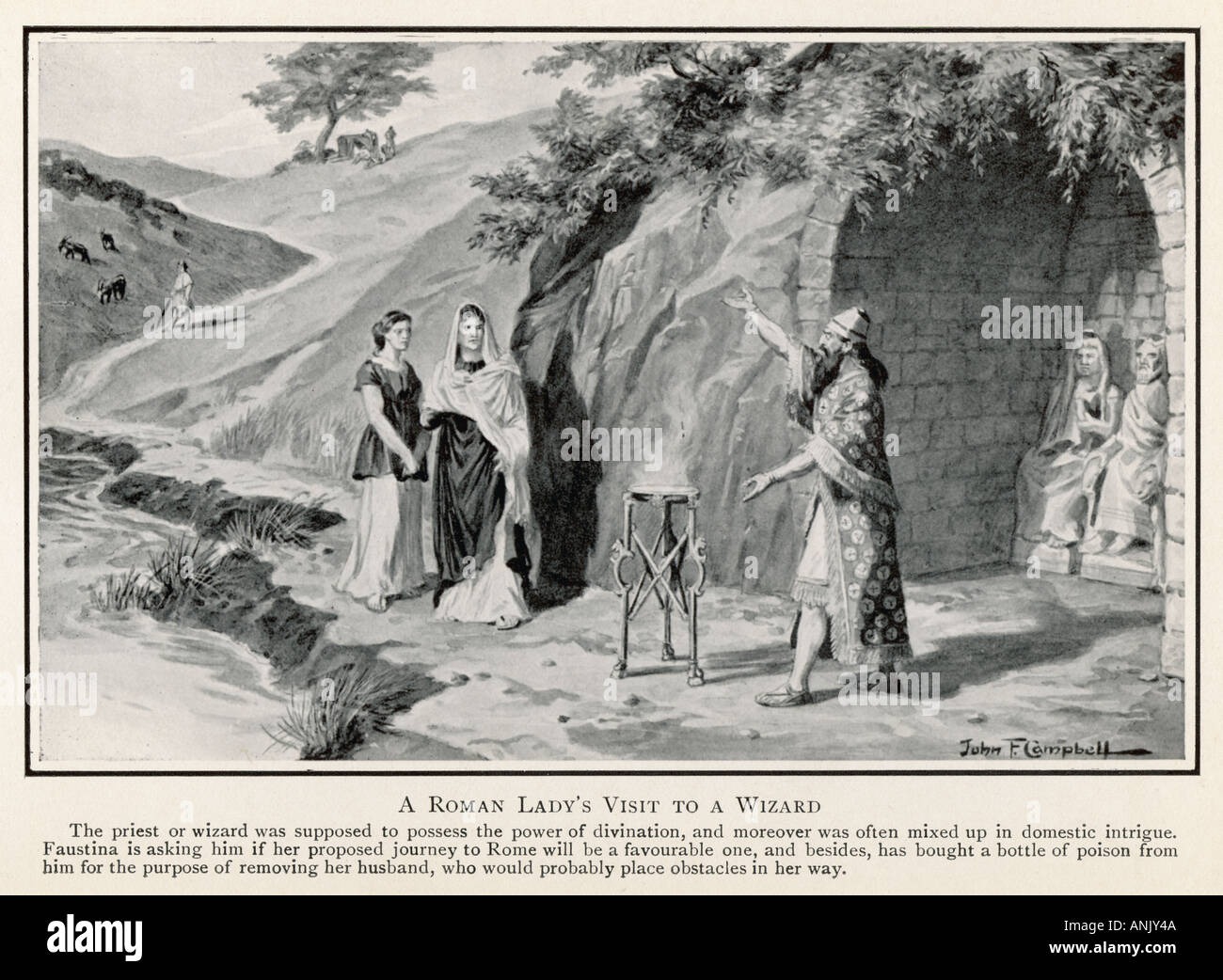 Dame romaine magicien Banque D'Images