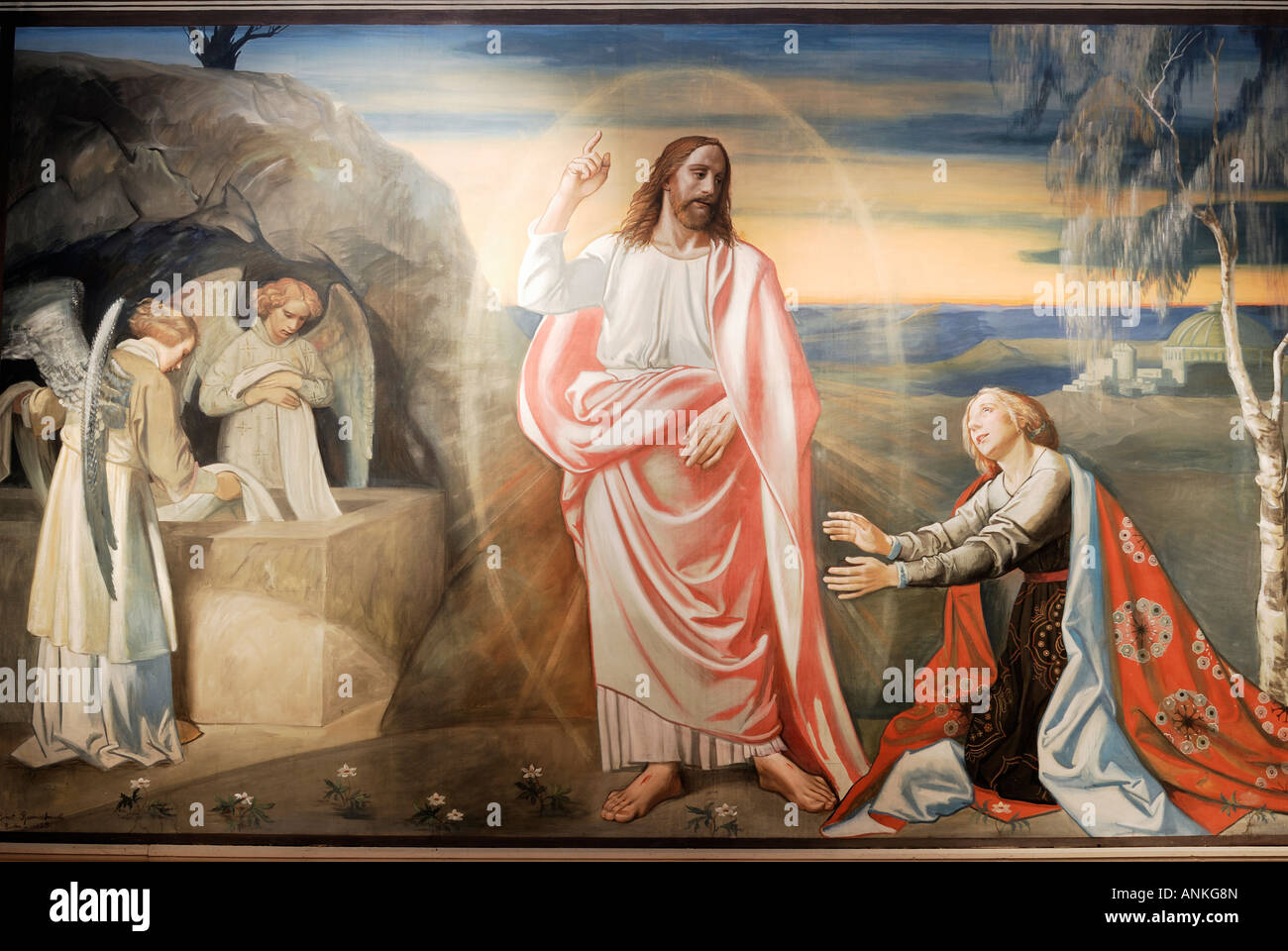 La peinture murale de Jésus à la résurrection Banque D'Images