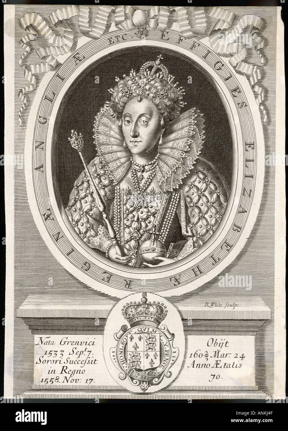 Elizabeth I Blanche Fra Banque D'Images