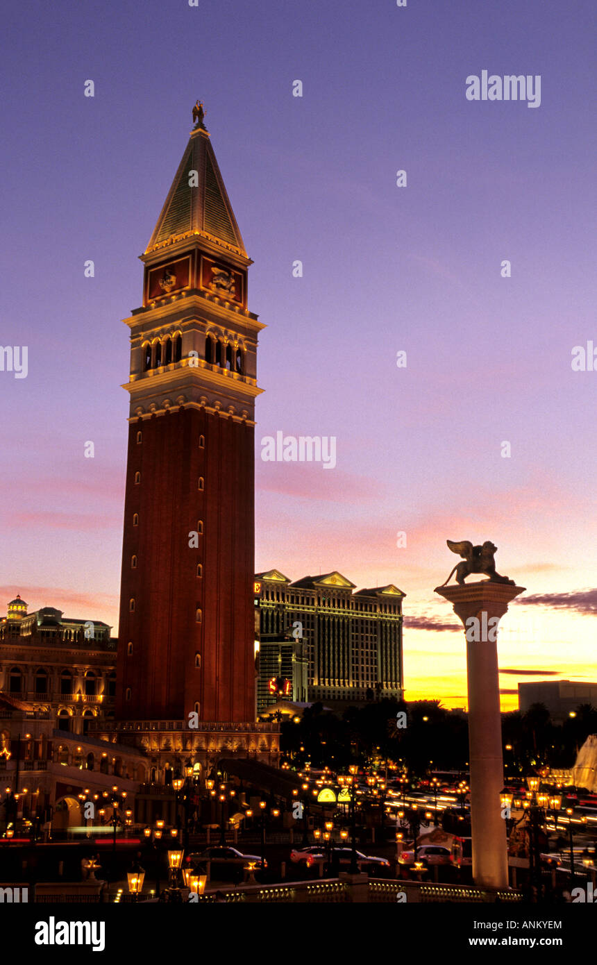 Replica clocher de l'hôtel Campanile di San Marco à l'hôtel vénitien et Casion Las Vegas NEVADA USA Banque D'Images