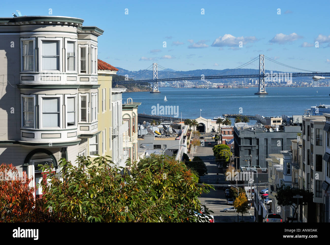 De Telegraph Hill vers Oakland, San Francisco Banque D'Images