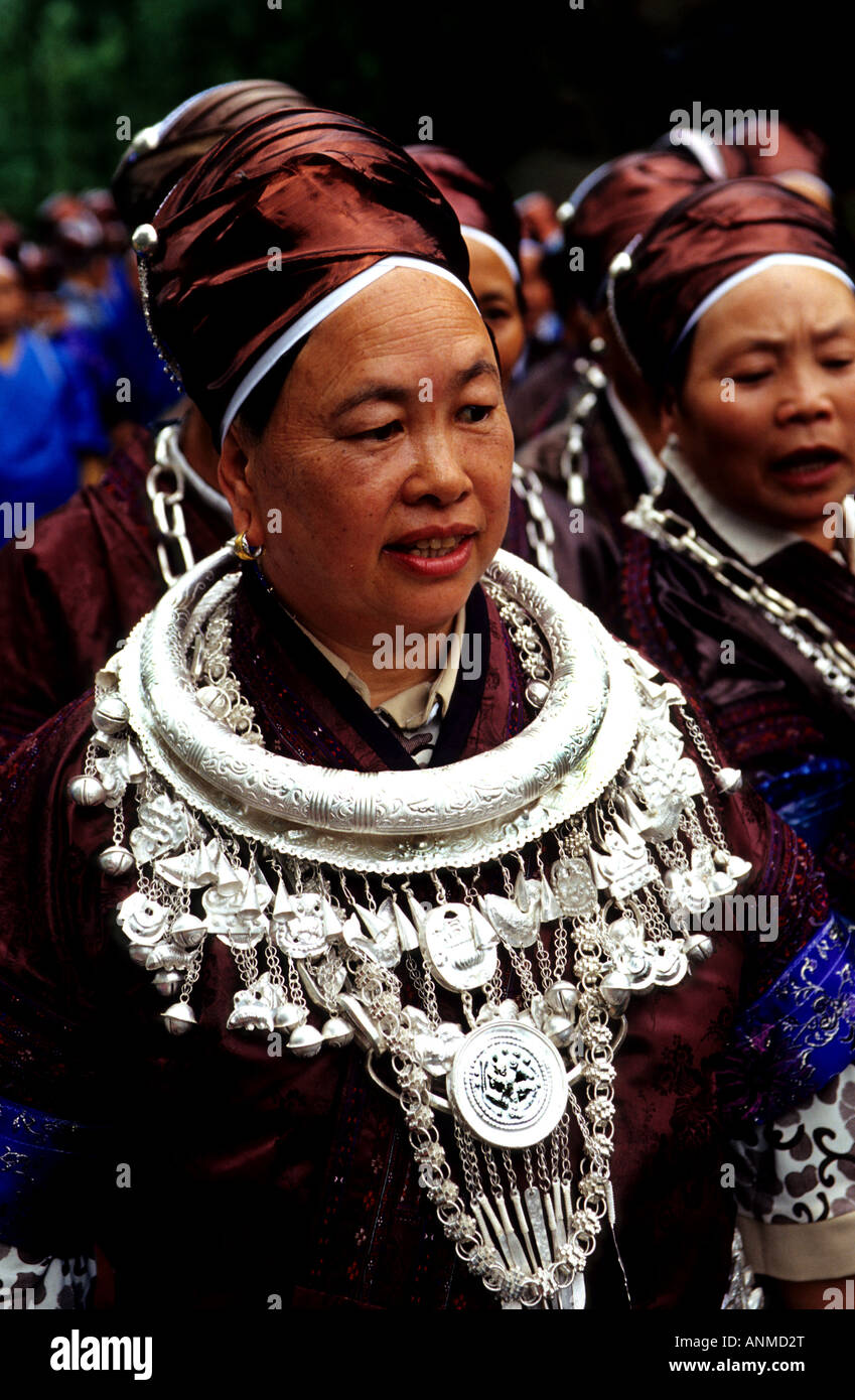 Les femmes Miao colorés dans l'Est du Guizhou Banque D'Images