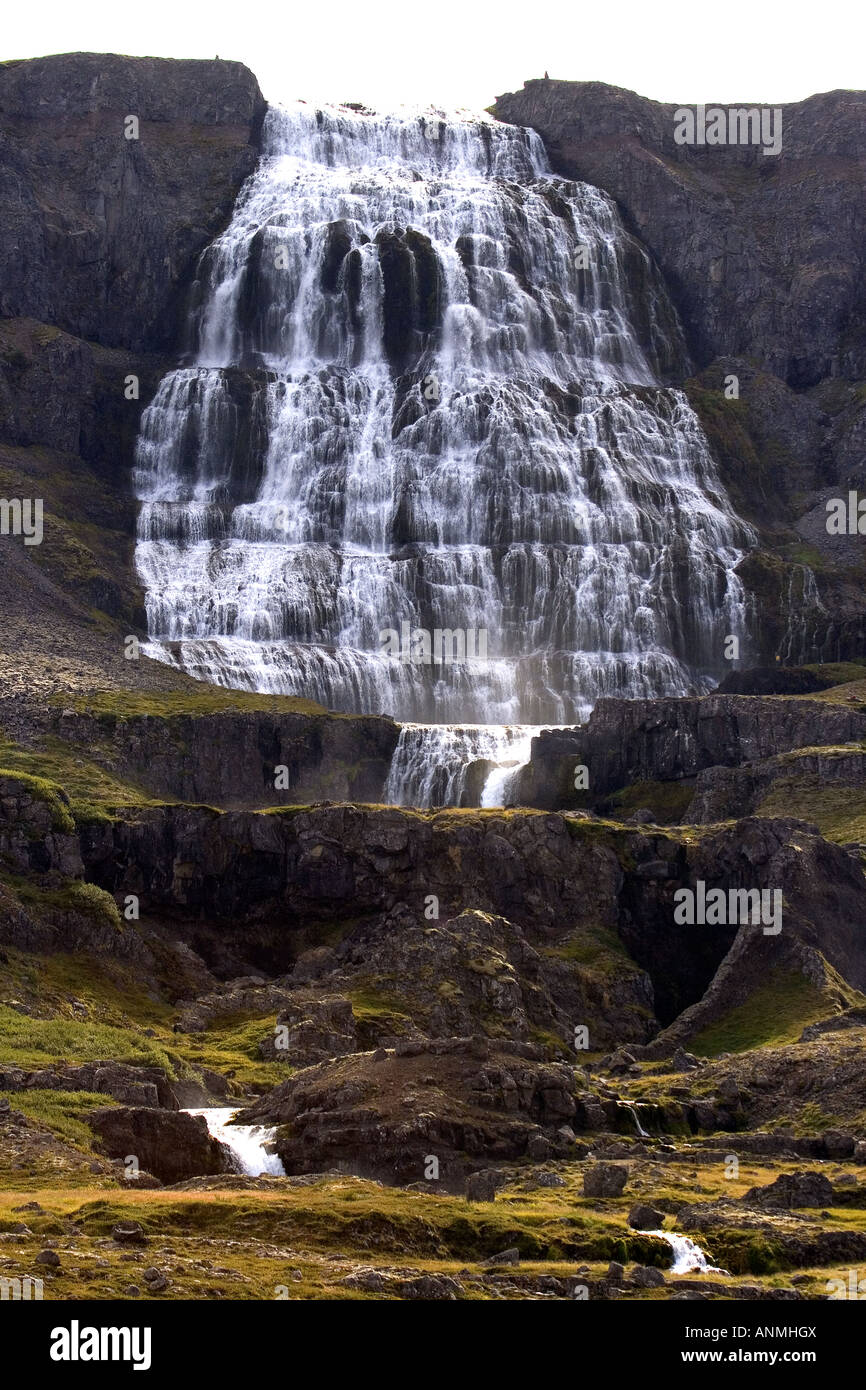 Cascade Dynjandi fjords de l'Ouest l'Islande Banque D'Images