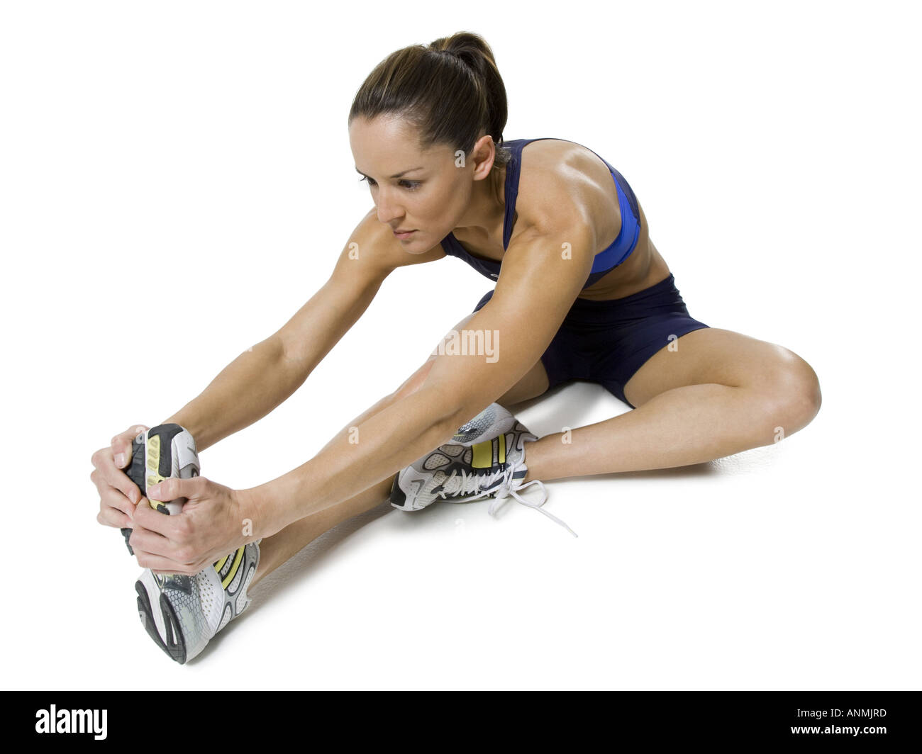 Close up of a woman stretching ses jambes Banque D'Images