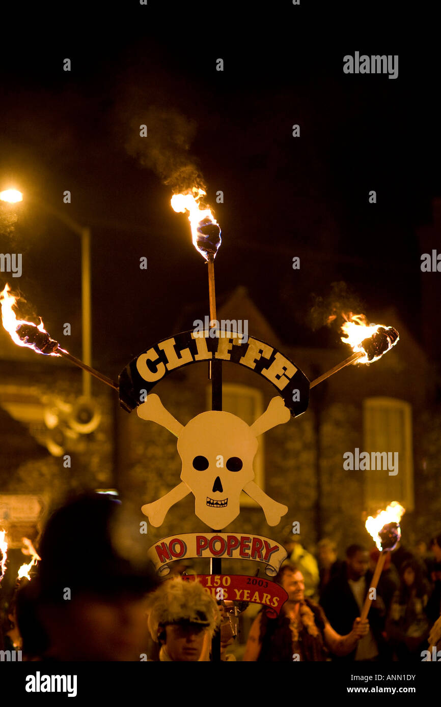 Bonfire Night, Lewes, East Sussex England Banque D'Images