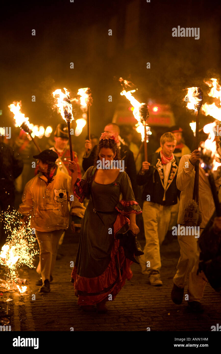 Bonfire Night, Lewes, East Sussex England Banque D'Images