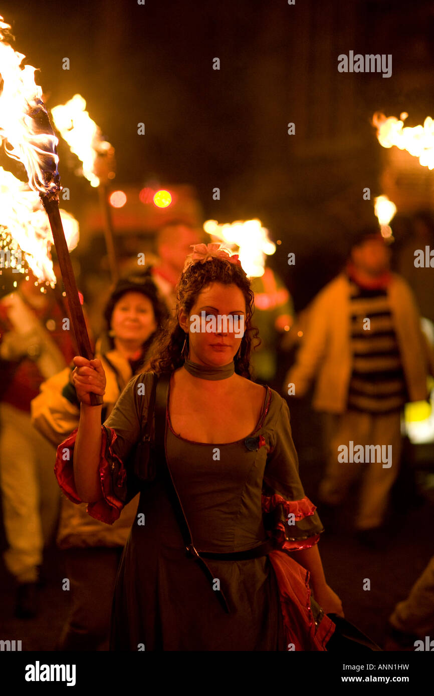 Bonfire Night, Lewes, East Sussex England Banque D'Images
