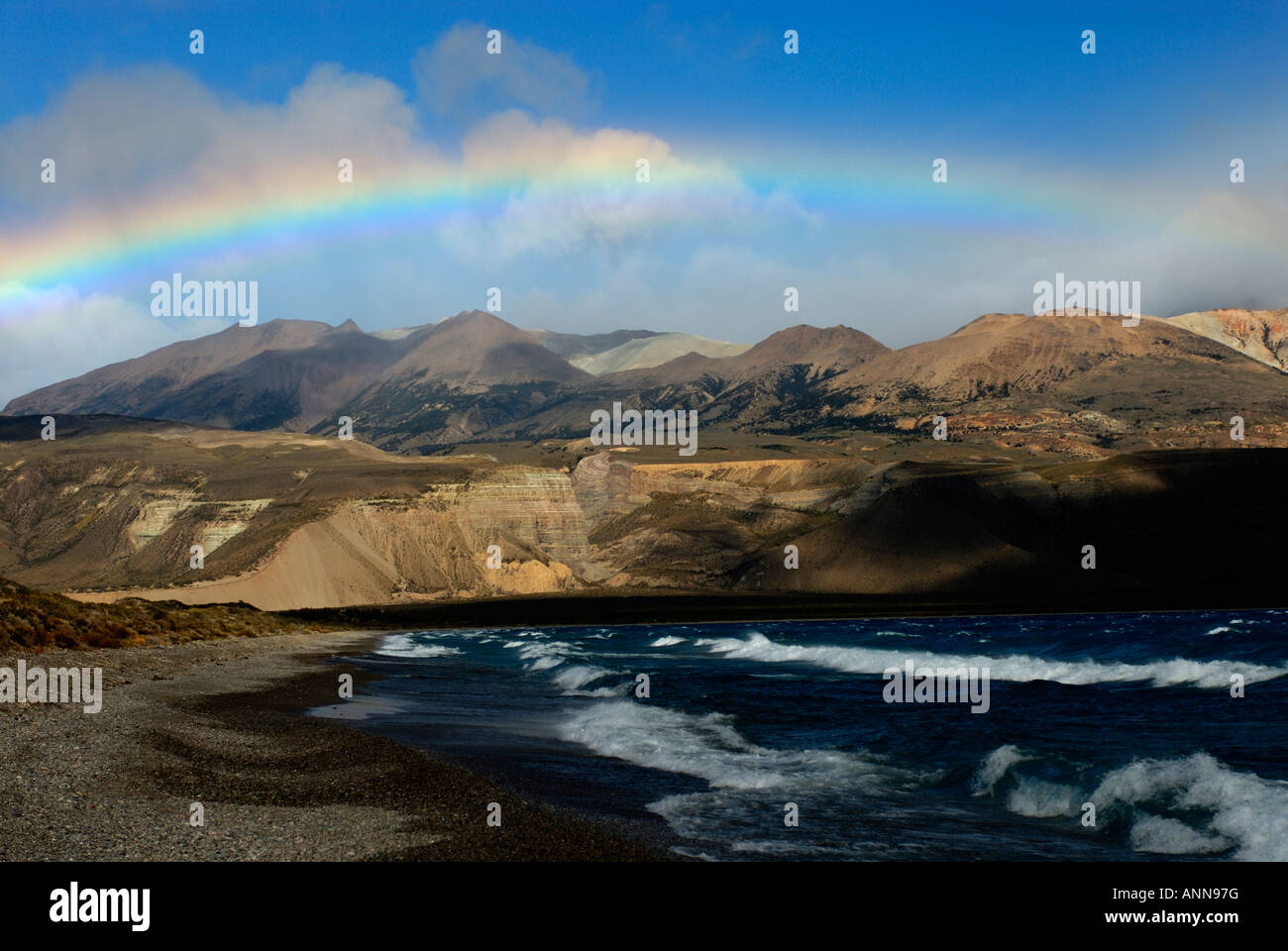 Péninsule entre lacs Posadas et Pueyrredon, Lago Posadas, Province de Santa Cruz, Argentine, Amérique du Sud Banque D'Images