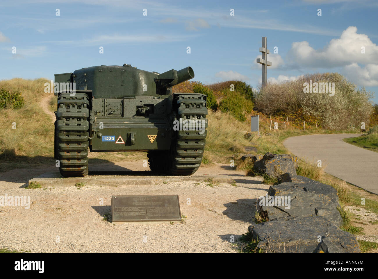 Char Churchill Memorial, le Centre Juno Beach, Graye-sur-Mer, Normandie, France Banque D'Images