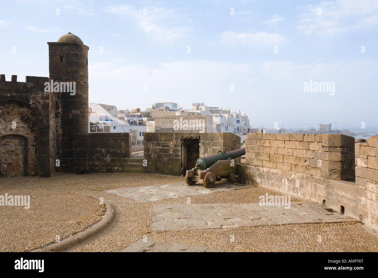 Voir d'Essaouira forteresse au matin Banque D'Images