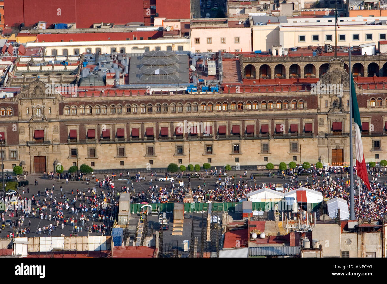 Vue aérienne du Palais National à Mexico, Mexique Banque D'Images