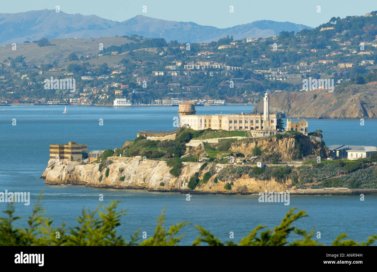 Vers Alcatraz Sausalito et Mt. Tamalpais, San Francisco Banque D'Images