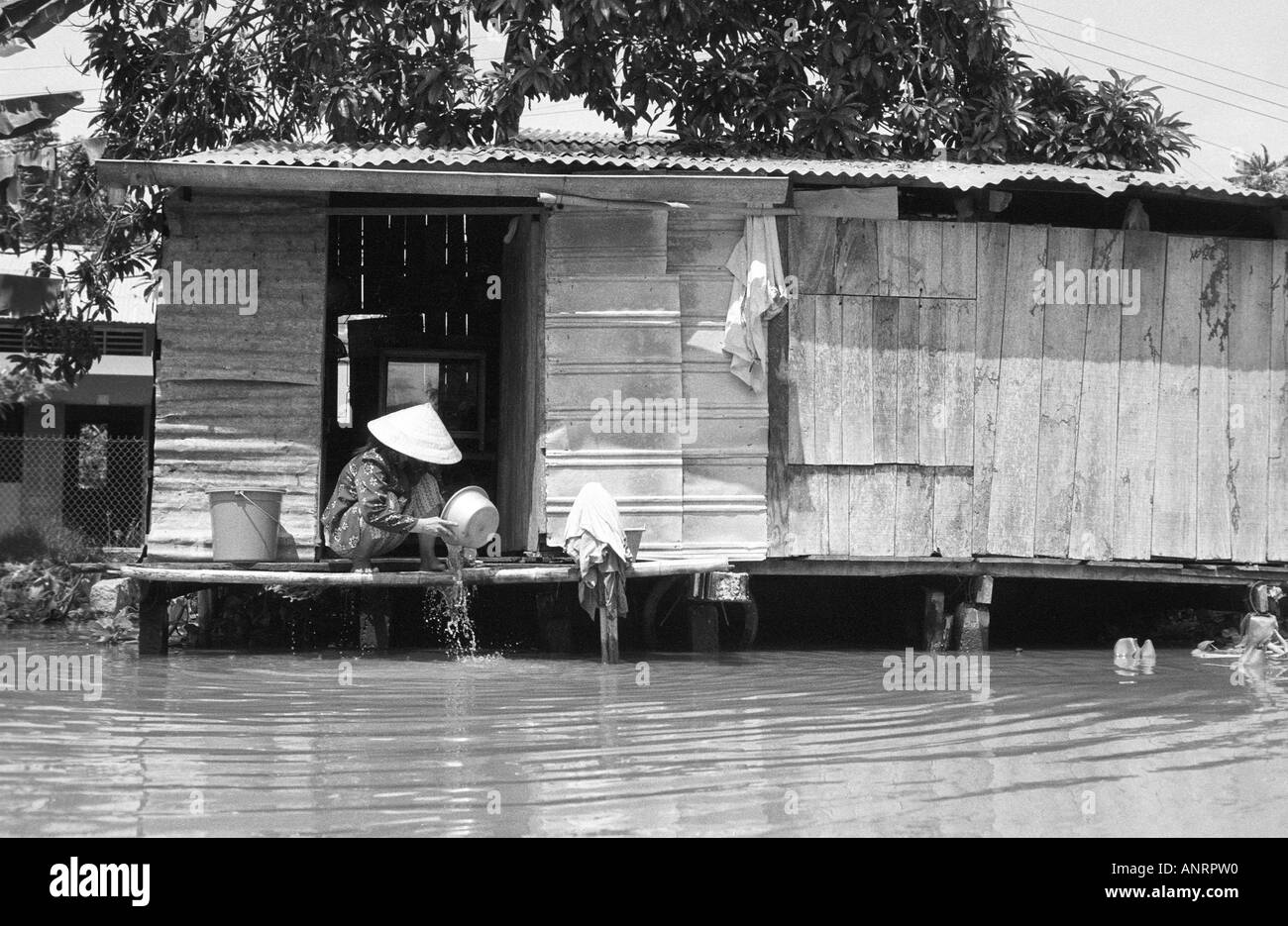 La vie de tous les jours sur le delta du Mekong, Vietnam. Banque D'Images