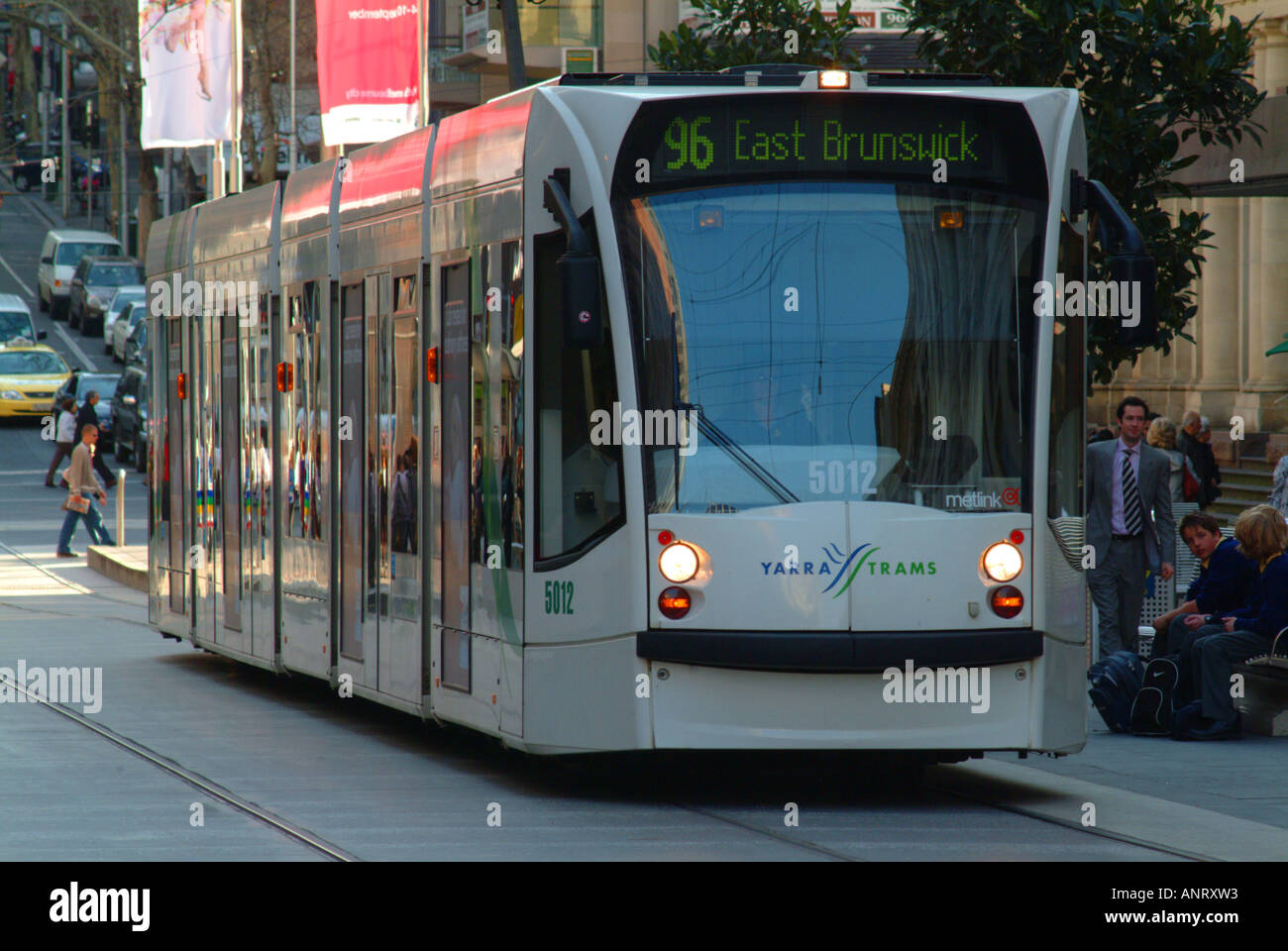 En tramway Bourke Street Melbourne, Australie Banque D'Images