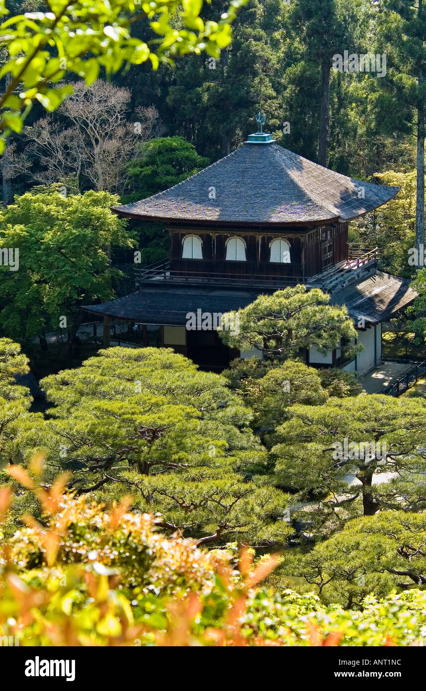 Stock photo de Temple Ginkakuji aslso connu sous le pavillon d'argent à Kyoto au Japon Banque D'Images