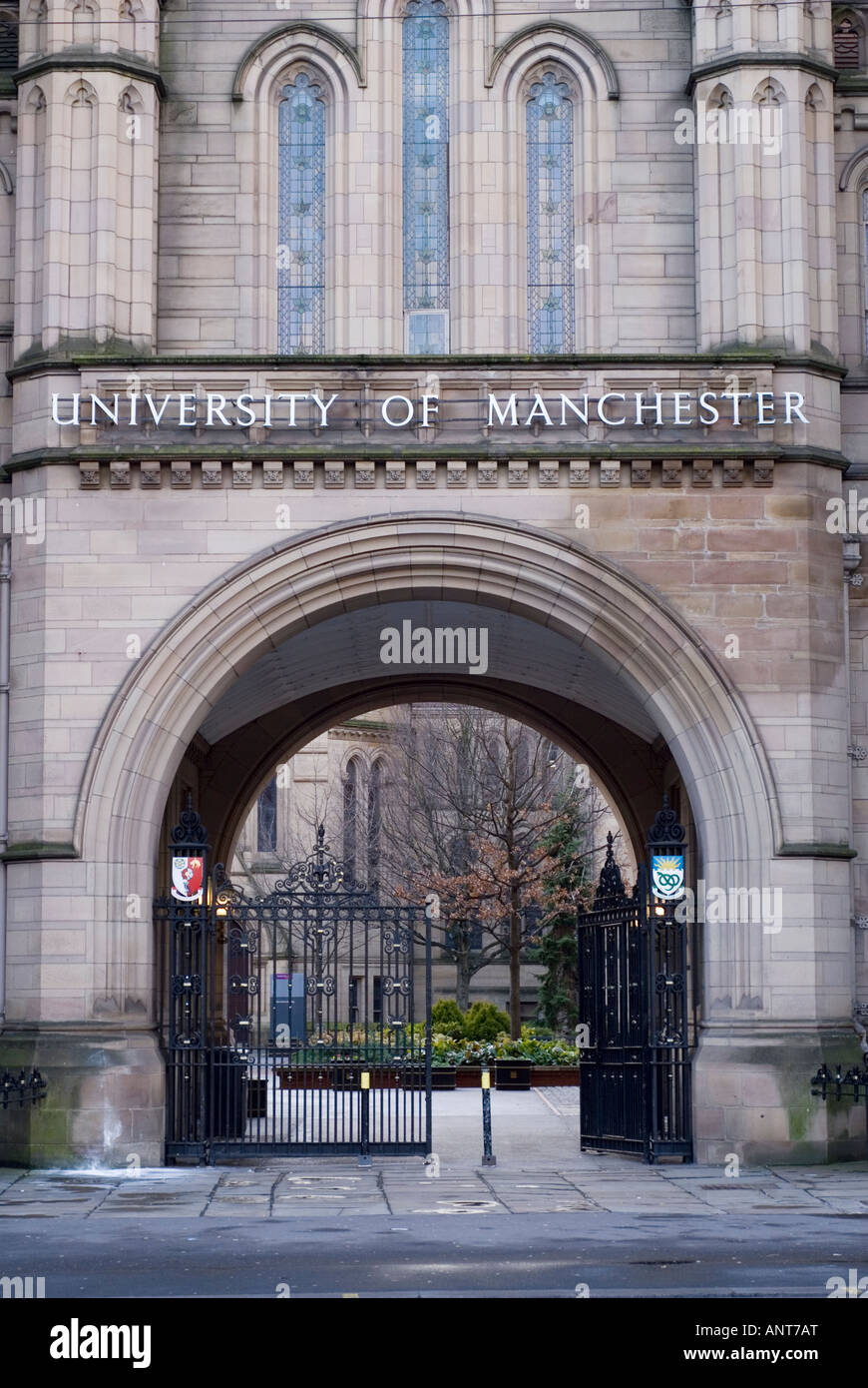 L'entrée à l'Université de Manchester Manchester UK Banque D'Images