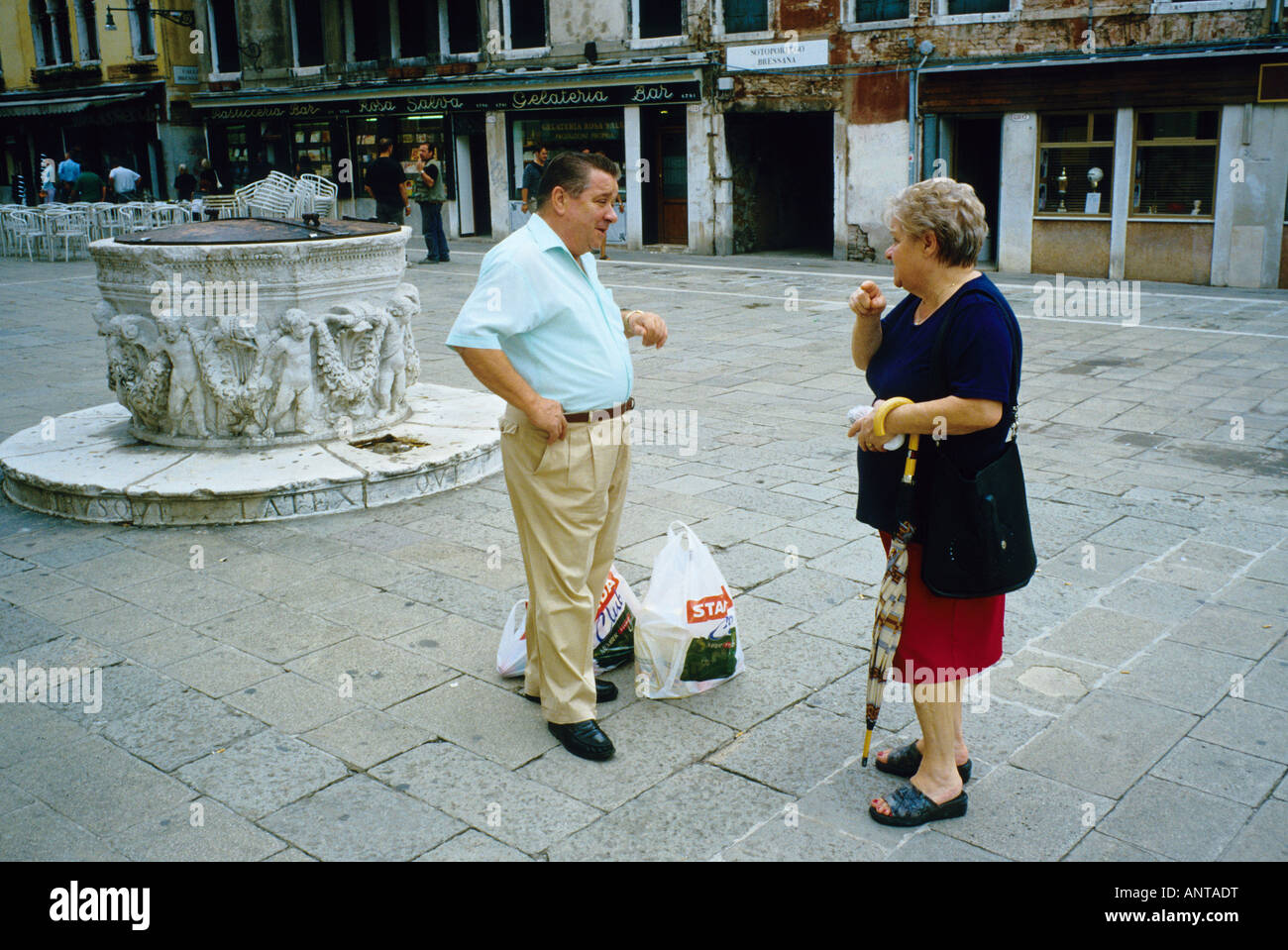 Italie Venise chat Sections locales dans la région de Campo Santi Giovanni e Paolo Banque D'Images