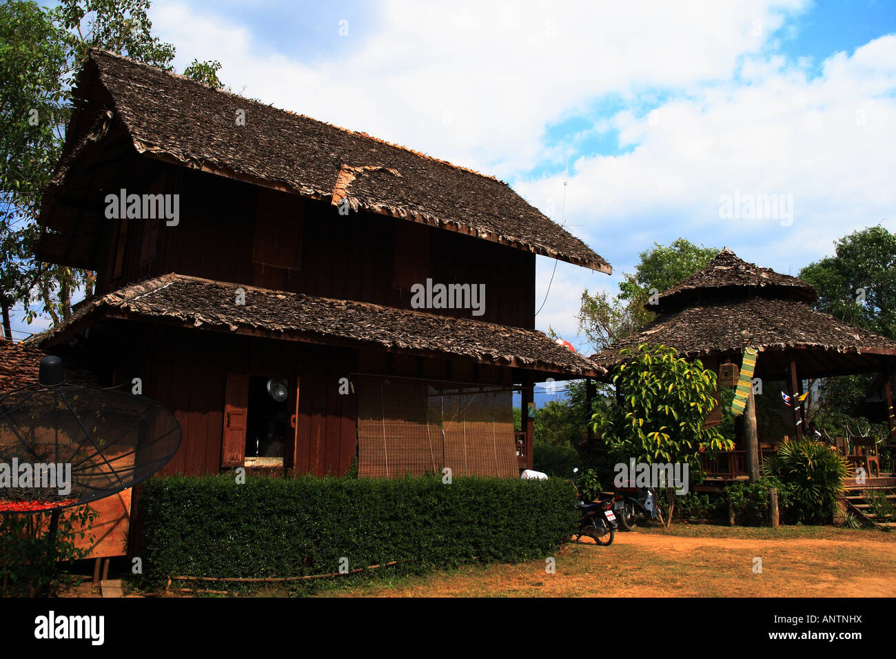 Maison de style thaï du nord à Pai, Mae Hong Son, Thaïlande Banque D'Images