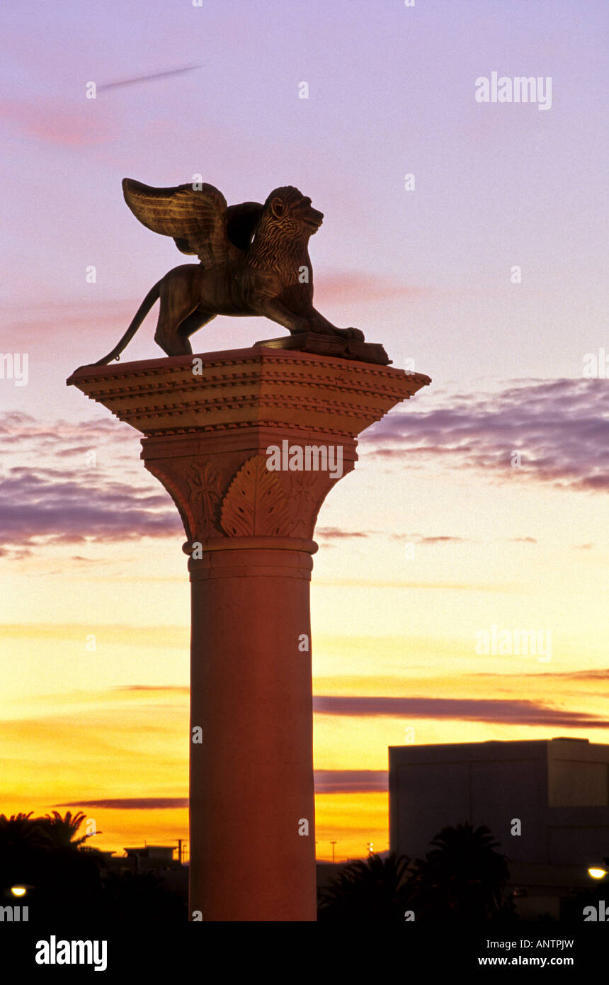 Leo di San Marco à l'extérieur de l'hôtel Venetian Casino Las Vegas NEVADA USA Banque D'Images