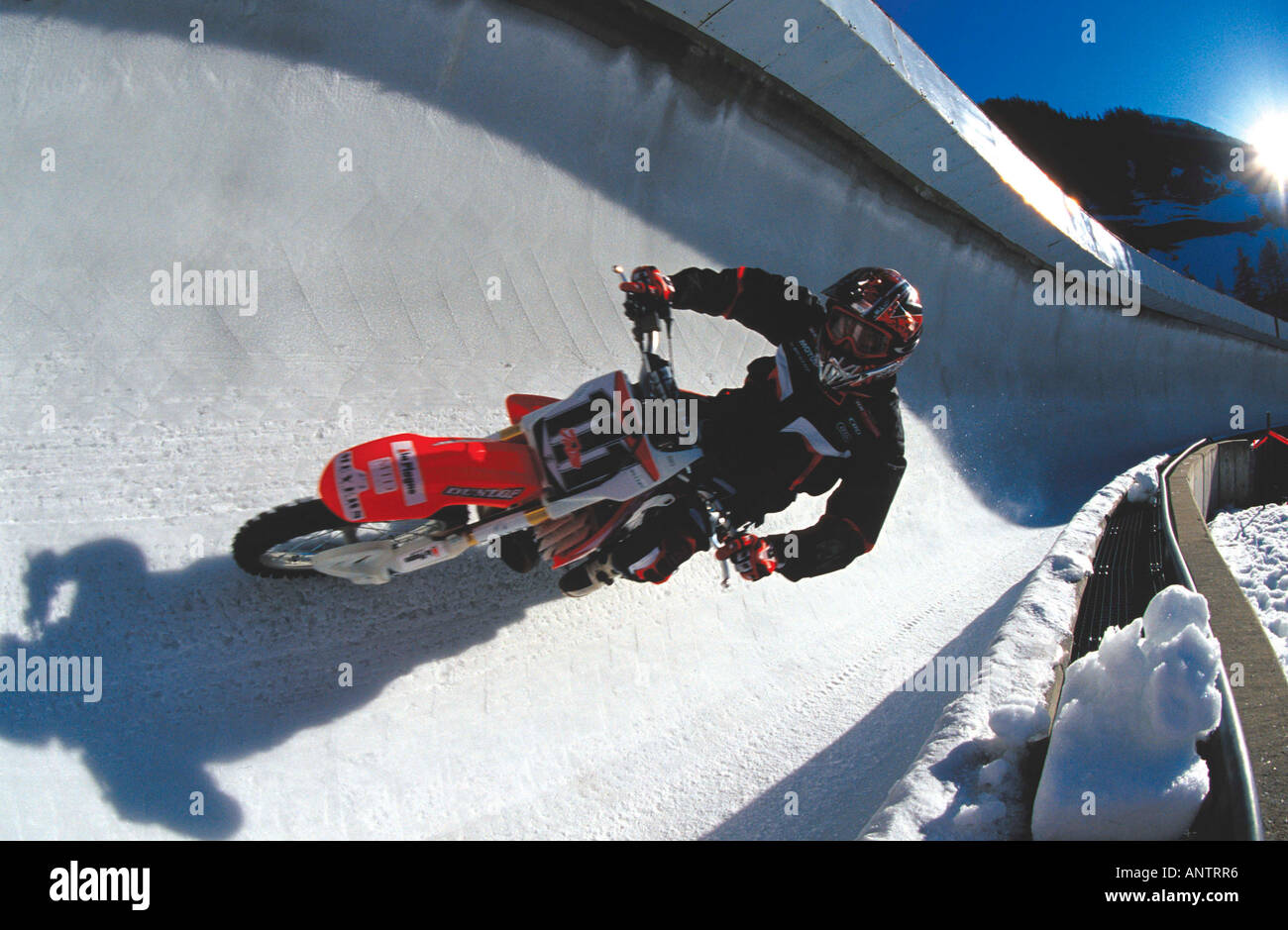 Xtreme racing La plagne bobsleigh france champion motocross jean michael bruno mingeon Banque D'Images