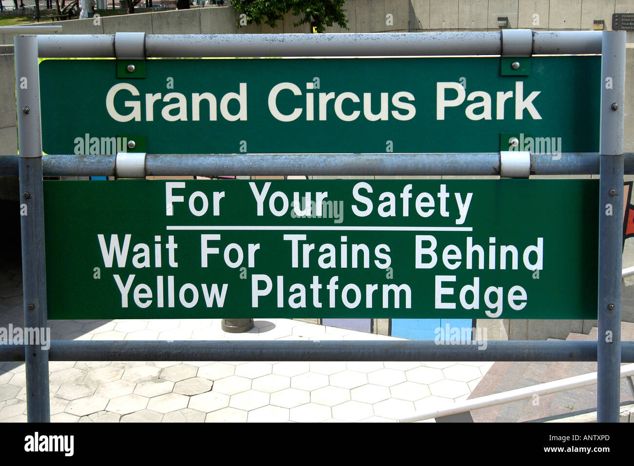 Le Cirque Grand Park Station partie de la Detroit People Mover système de transports urbains Michigan MI Banque D'Images