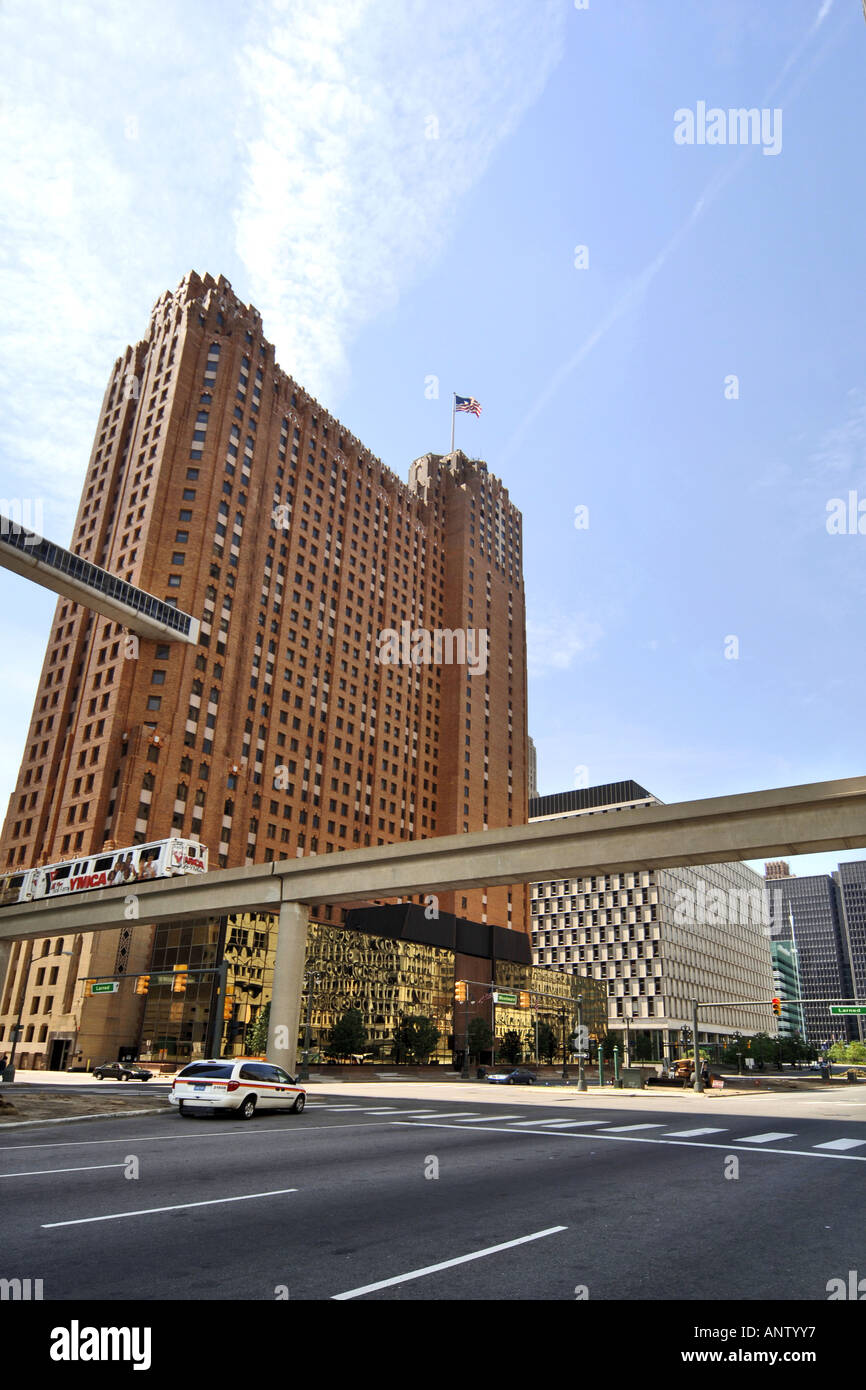 Le système de métro de transport au centreville de la ville de Detroit