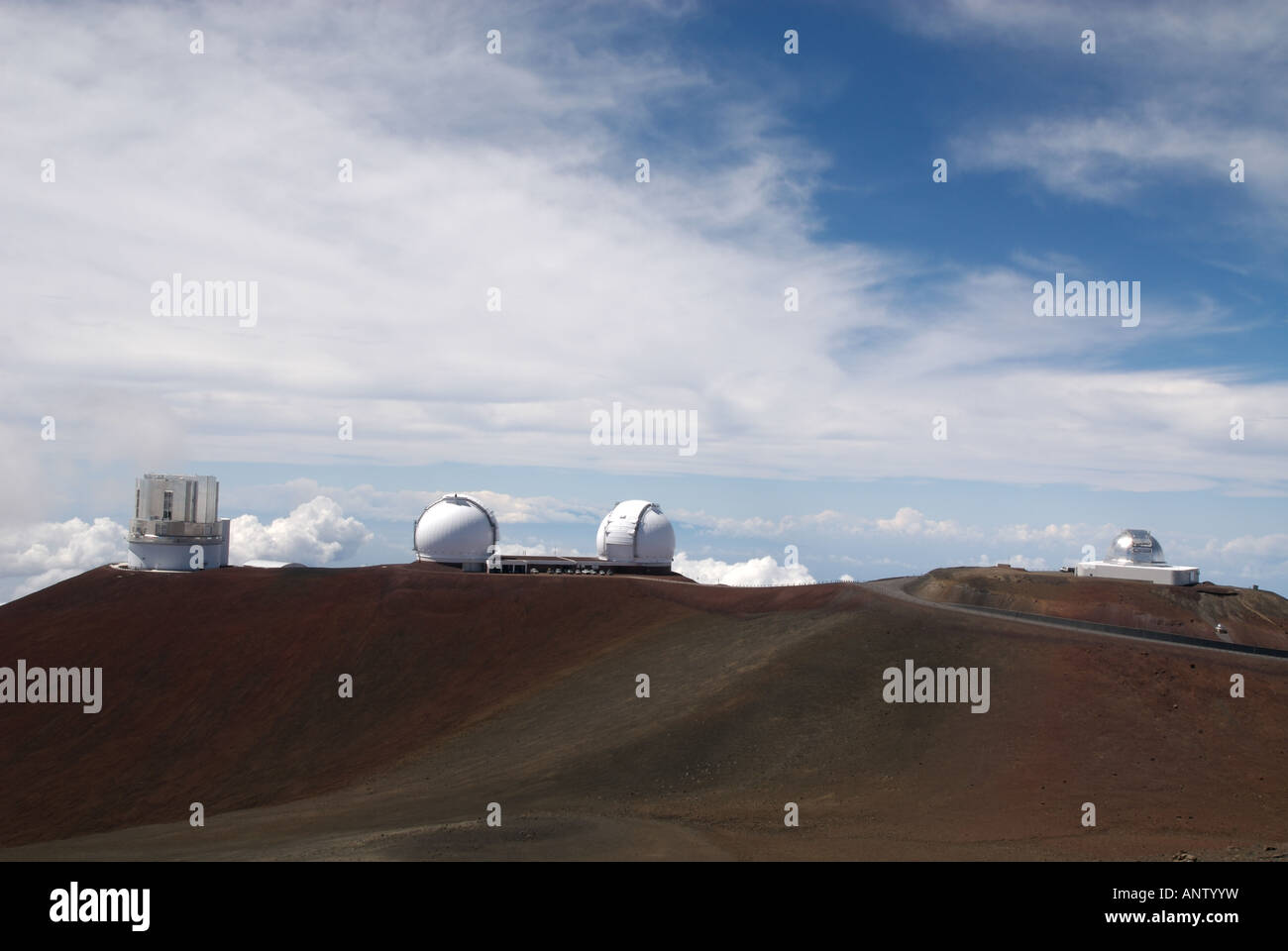 Mauna Kea Observatories Hawaii, de la science et de la recherche spatiale télescopes pour l'astronomie optique et infrarouge. Banque D'Images