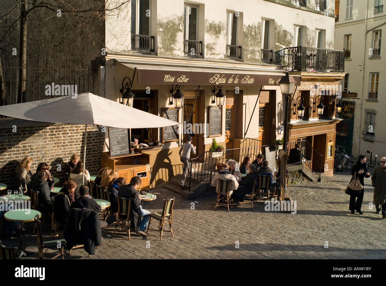 Café Restaurant Butte Montmartre Paris France Banque D'Images