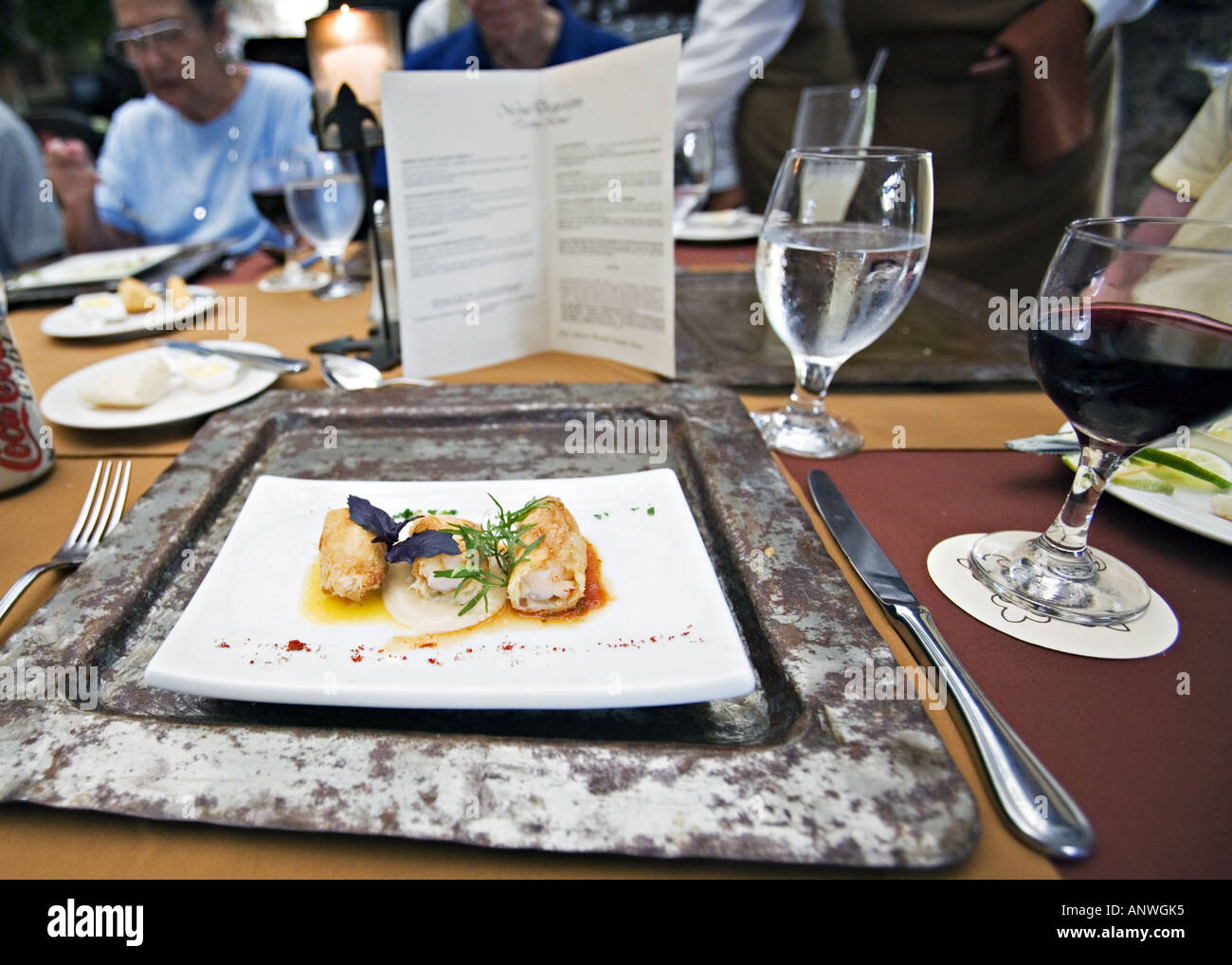 GUATEMALA ANTIGUA menu dégustation au restaurant Casa Santo Domingo Banque D'Images