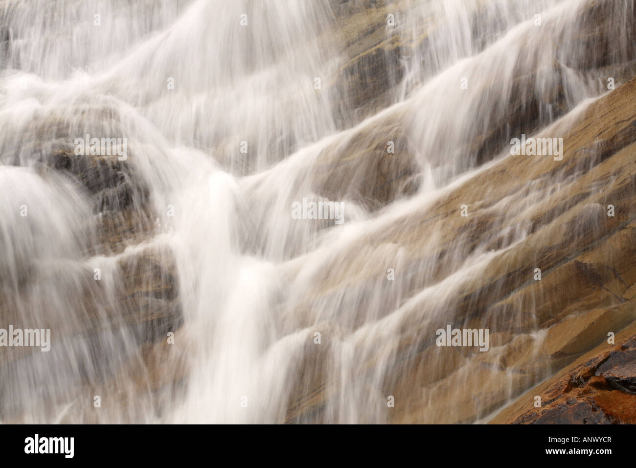 Détail d'une cascade, le Canada, l'Alberta, Waterton Lakes National Park Banque D'Images