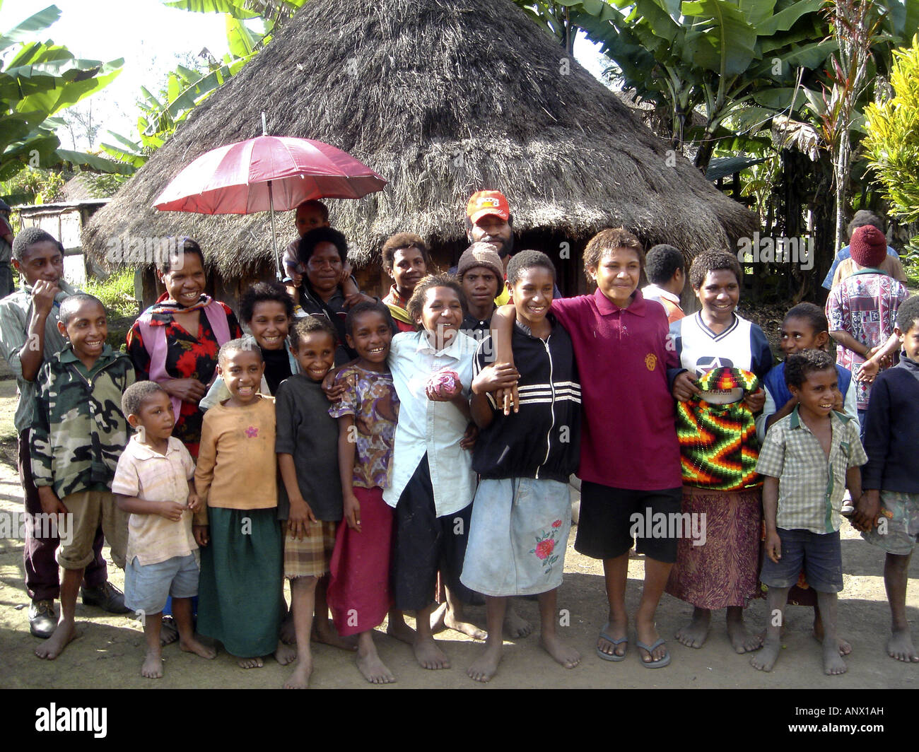 Grande famille de Papouasie, Papouasie Nouvelle Guinée Banque D'Images