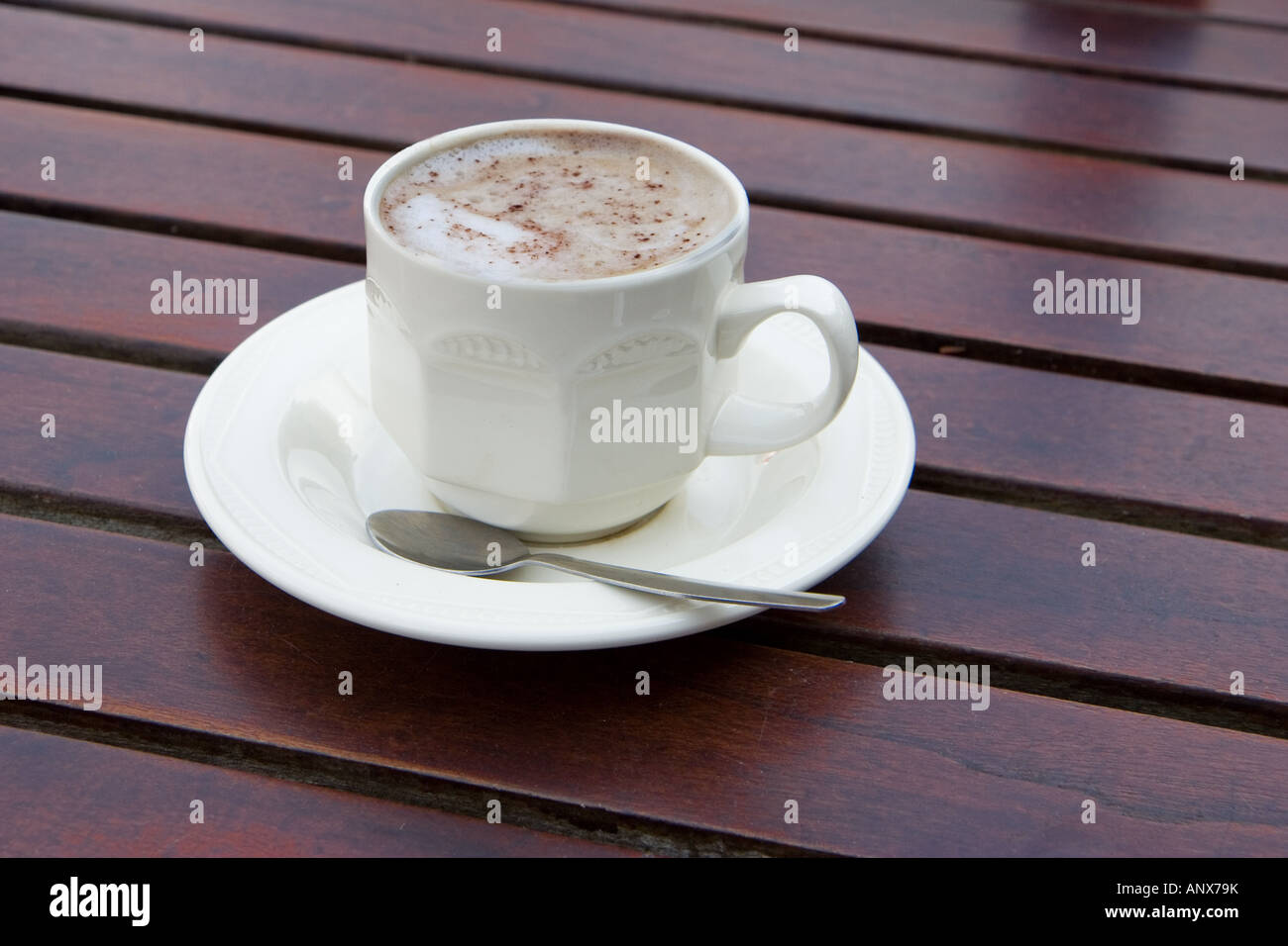 Tasse de cappuccino chaud riche Banque D'Images
