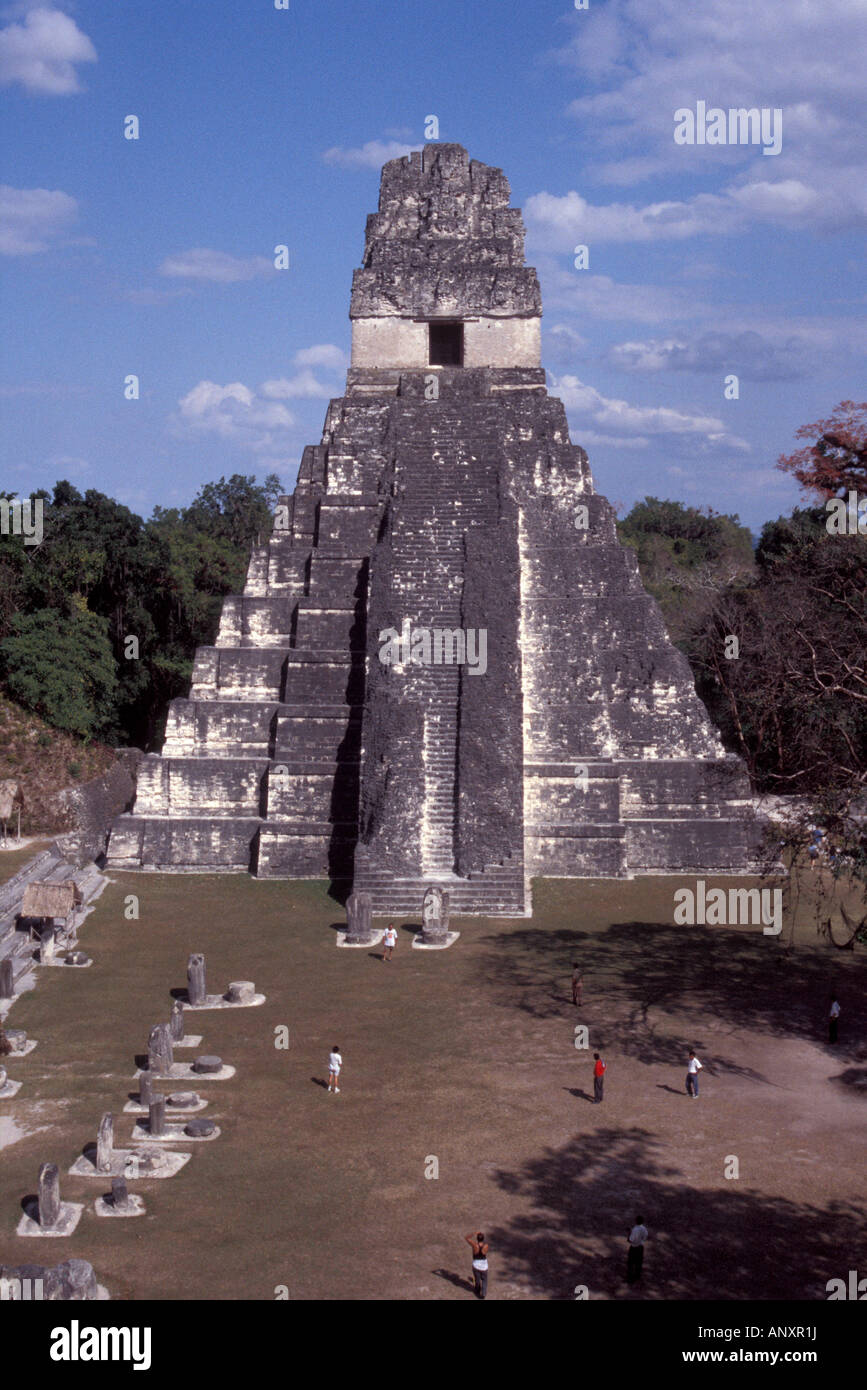 1 Temple ou Temple du Grand Jaguar, Tikal, Guatemala Banque D'Images