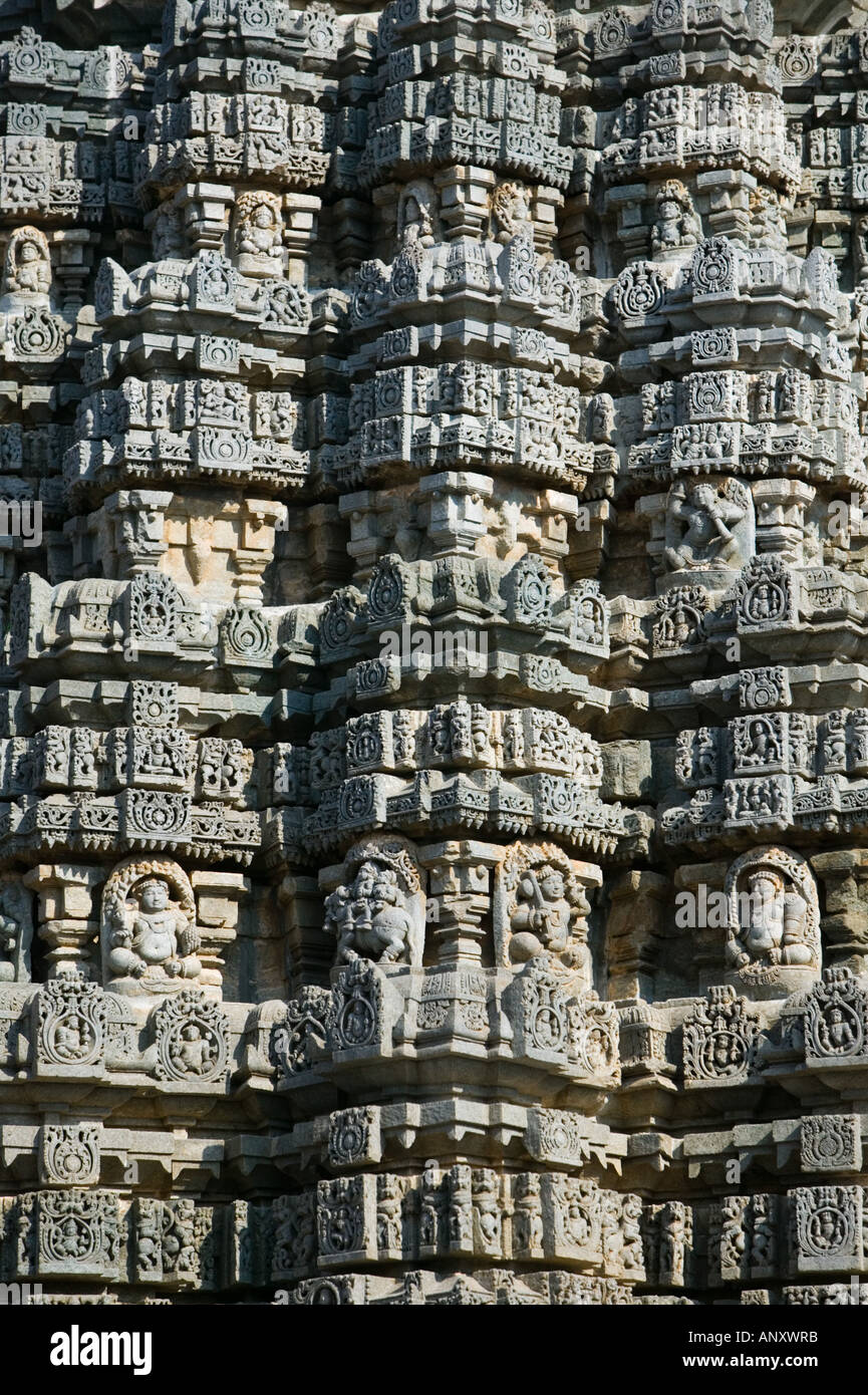L'INDE, Karnataka, Somnathpur (Mysore) : Temple Keshava Temple Hoysala (construit en 1268), Frise du Temple Banque D'Images