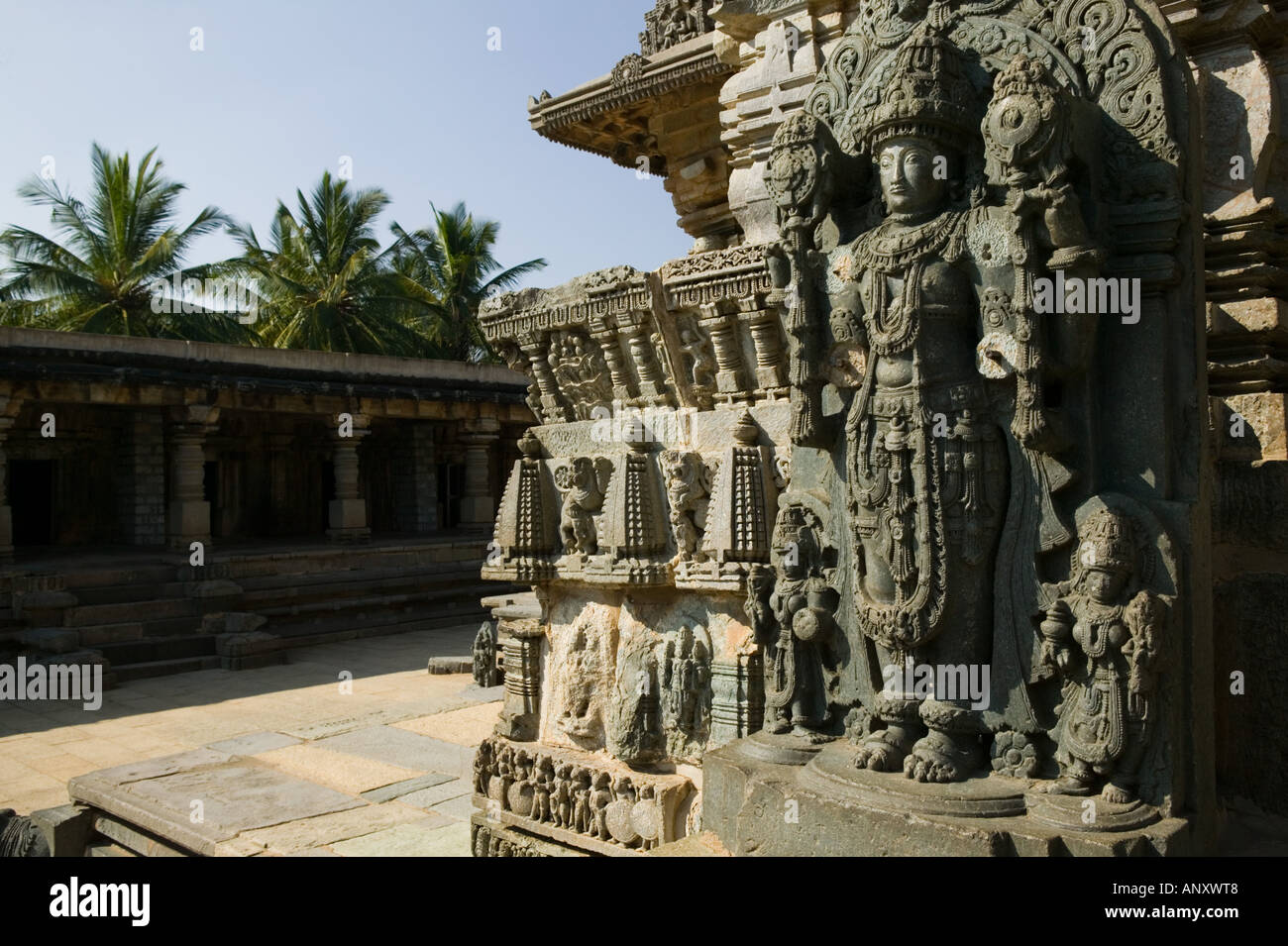 L'INDE, Karnataka, Somnathpur (Mysore) : Temple Keshava Temple Hoysala (construit en 1268), Frise du Temple Banque D'Images