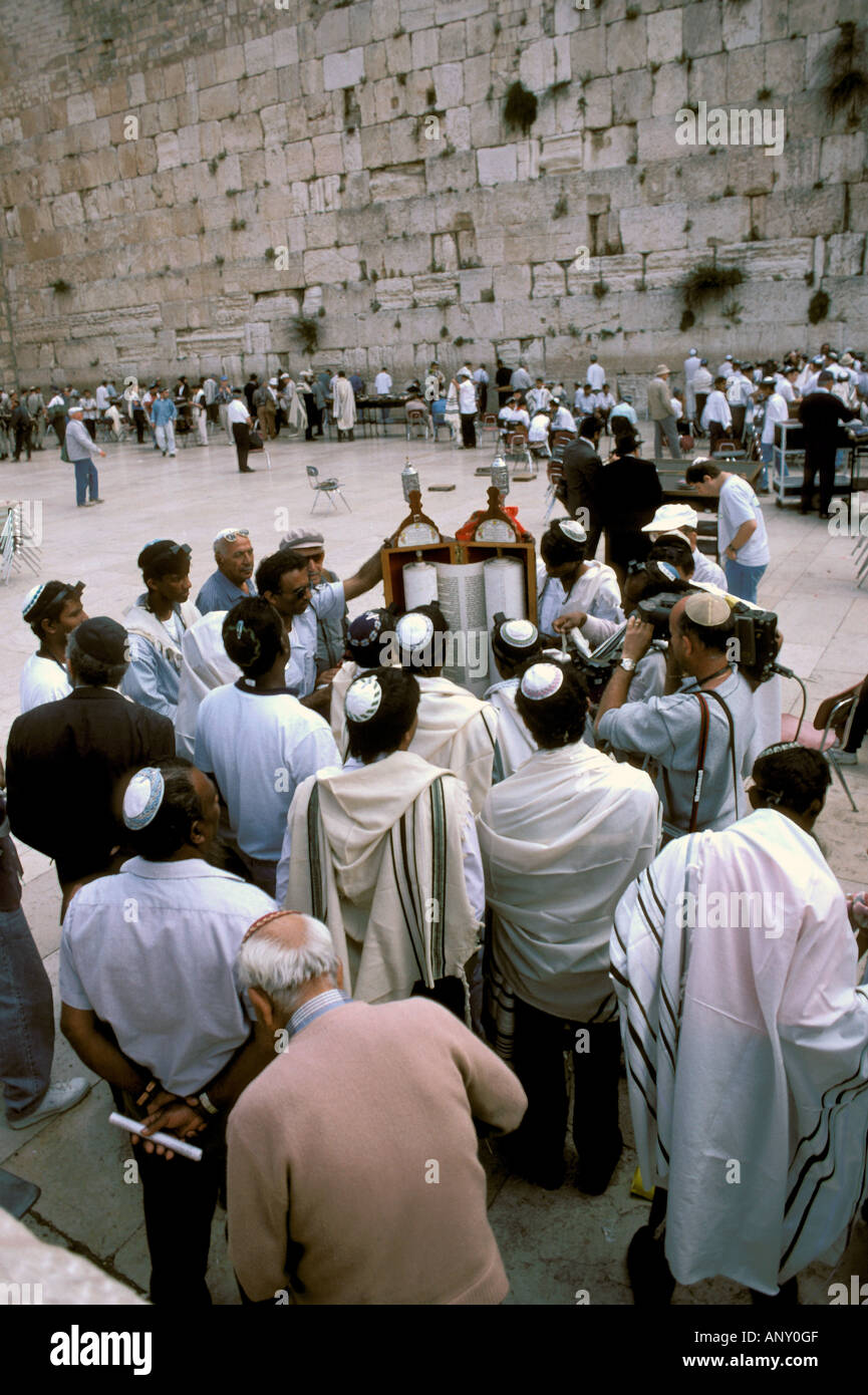 L'Asie, Moyen-Orient, Israël, Jérusalem. Mur des lamentations, Bar Mitzvah Banque D'Images