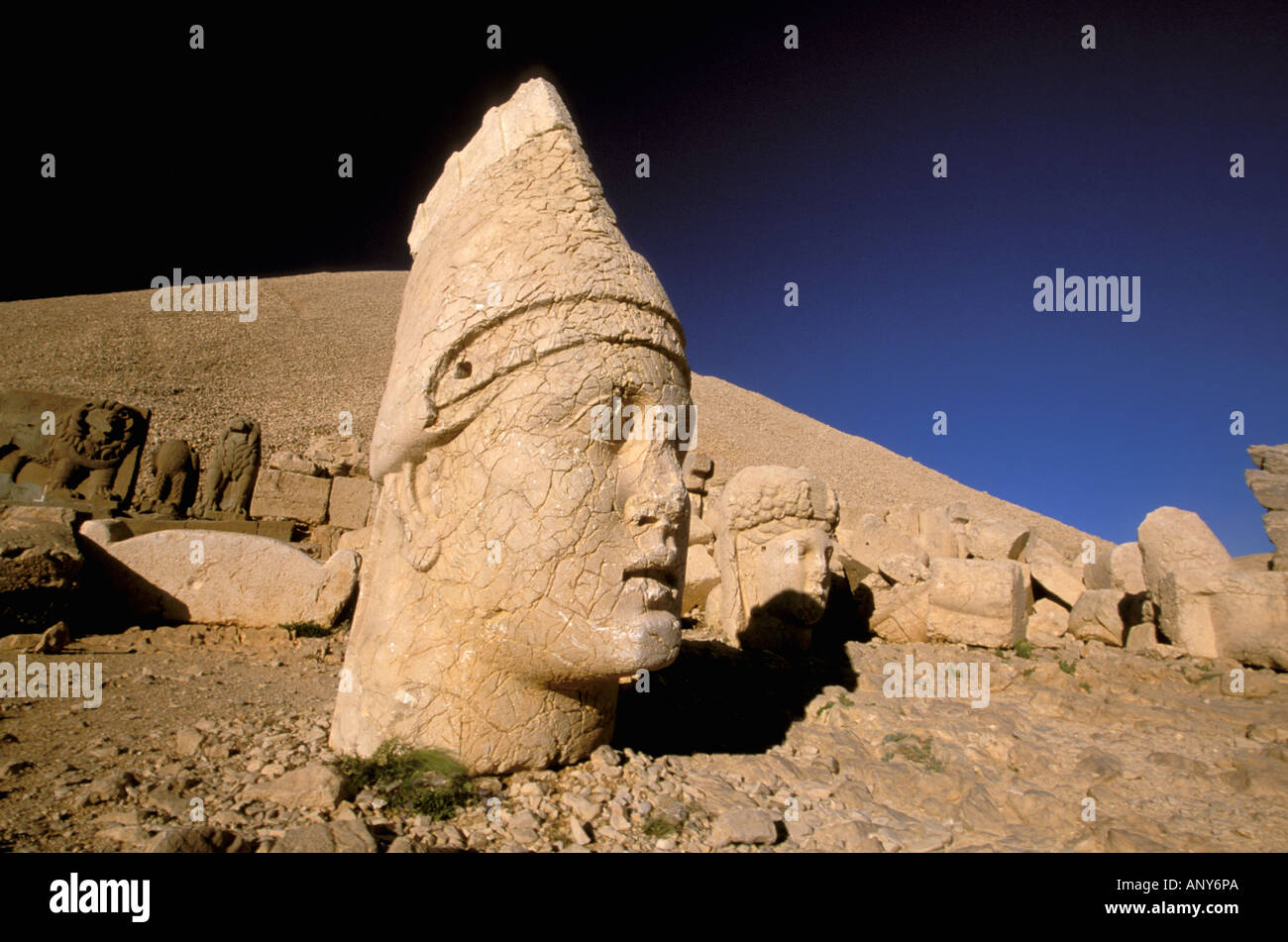 L'Europe, Moyen orient, Turquie, Nemrut Dagi Kahta Région. Figures sculptées Banque D'Images