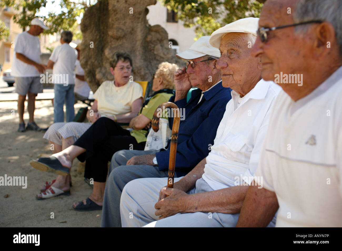 Les personnes âgées, Calvi, Corse, France Banque D'Images