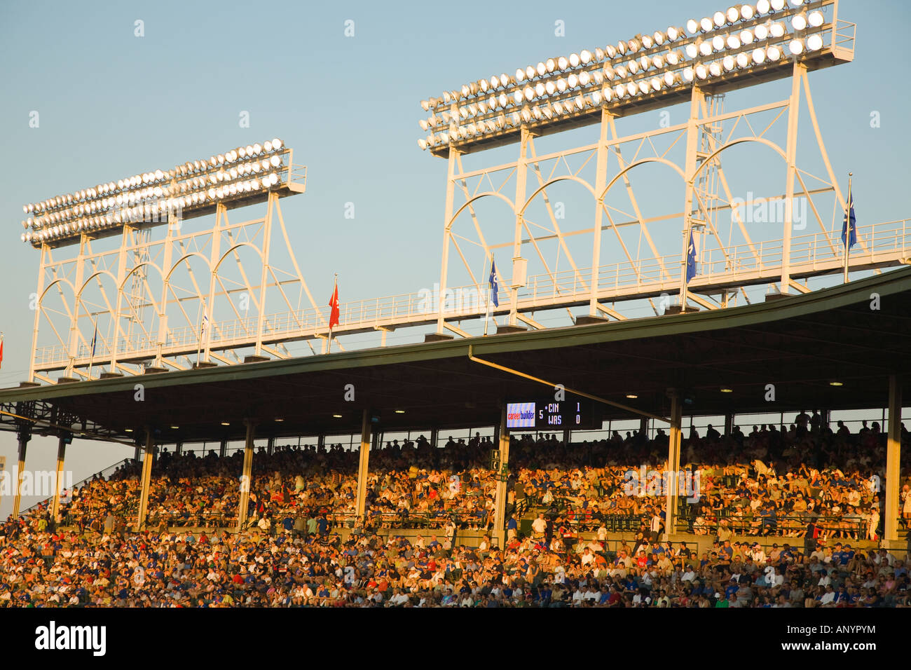 L'ILLINOIS Chicago Wrigley Field Stadium pour l'équipe professionnelle de baseball des Chicago Cubs Banque D'Images