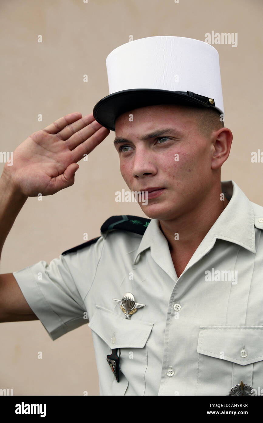 Le Légionnaire français des Affaires étrangères, 2e Régiment de parachutistes, Calvi, Corse, France Banque D'Images