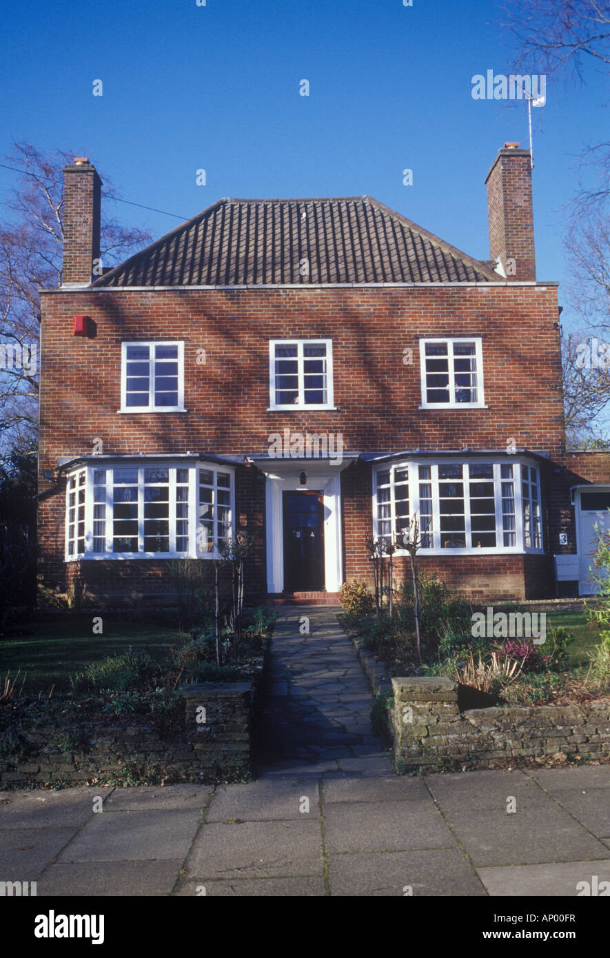 Sherrard's Park Road, Welwyn Garden City, Hertfordshire, banlieue typiquement anglais accueil Banque D'Images