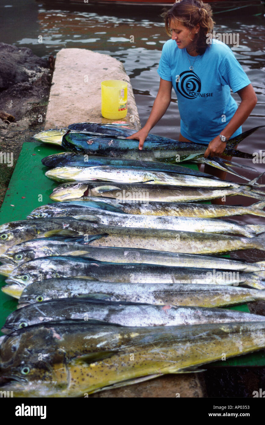 Marché aux poissons Papaete Tahiti Banque D'Images