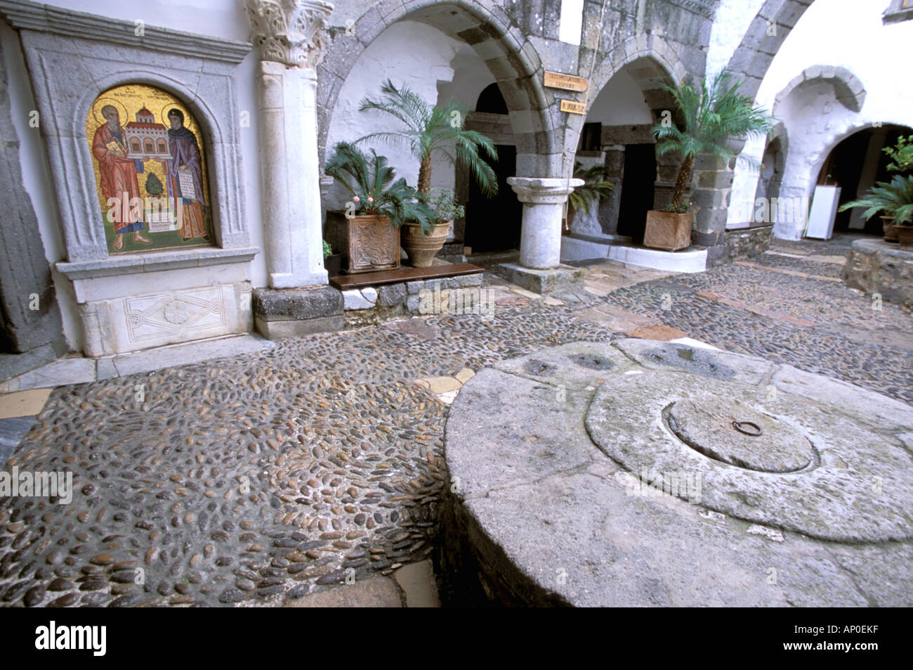 L'Europe, Grèce, Patmos. Monastère de Saint Jean le Théologien Banque D'Images